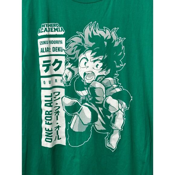 My Hero Academia Green Crewneck T-Shirt Unisex Medium - Picture 2 of 4